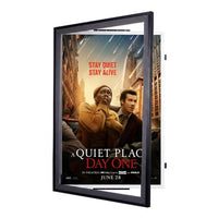 27x40 Movie Poster Frame | Metal Framed, Swing Open Poster Display SwingFrame in 5 Metal Finishes