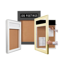 Designer Metal Bulletin Board SwingFrames with Header and LED Lights