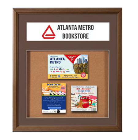 36 x 36 Wood Framed Designer Bulletin Board SwingFrame with Header