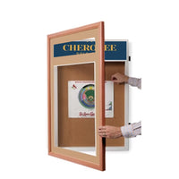 Designer Wood Bulletin Board SwingFrames with LED Lighting and Your Personalized Header Message + LED Lighting - 8 Sizes + Custom