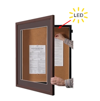 SwingFrame 24 x 24 Wood Framed Designer Bulletin Board with Light