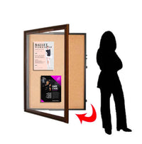 Extra Large Designer Wood Enclosed Cork Bulletin Board SwingFrames | Swing Open Frame 15+ Sizes