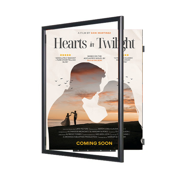 22x28 Poster SwingFrame Wide-Face 1" Wide Metal Picture Frame Profile, Swing Open - Fast Graphic Changes