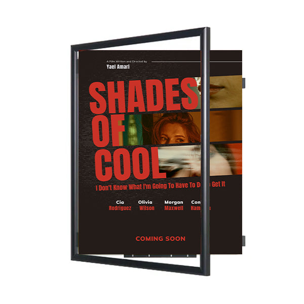 Wide Face 24x36 Poster SwingFrame 1-inch Wide Metal Frame Profile - Swings Open for Quick Changes