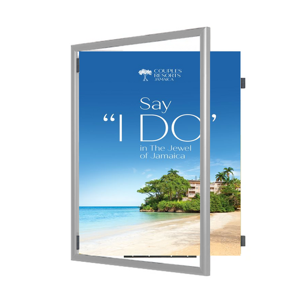 Extra Large 36x72 Poster Frame | with SwingFrame Wide-Face Metal Profile - Swing Open, Quick Change