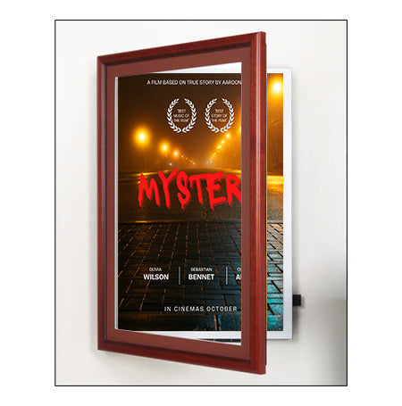 Wood 353 Poster Display SwingFrames 24x36 with Matboard