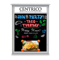 18" x 24" Outdoor Message Center - Magnetic Black Dry Erase Board with Header