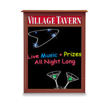 24" x 48" Outdoor Message Center - Magnetic Black Dry Erase Board with Header