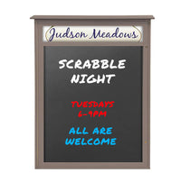 32" x 48" Outdoor Message Center - Magnetic Black Dry Erase Board with Header