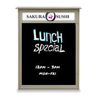 20" x 20" Outdoor Message Center - Magnetic Black Dry Erase Board