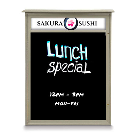 20" x 20" Outdoor Message Center - Magnetic Black Dry Erase Board