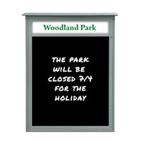 22" x 28" Outdoor Message Center - Magnetic Black Dry Erase Board