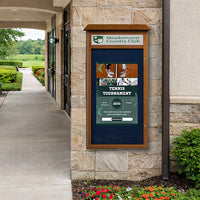 24" x 48" Outdoor Message Center Cork Board with Header (Single Door)