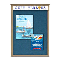 38x54 Outdoor Message Center Wall Mount Information Board with Header | Maintenance Free