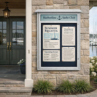 38" x 54" Outdoor Message Center Cork Board with Header (Left Hinged Single Door)