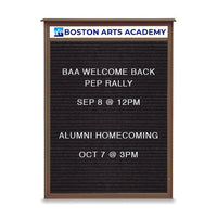 36" x 60" Outdoor Message Center Letter Board with Header (Single Door)