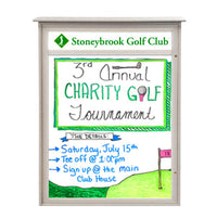 18" x 24" Outdoor Message Center - Magnetic White Dry Erase Board with Header