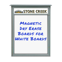 24" x 36" Outdoor Message Center - Magnetic White Dry Erase Board with Header