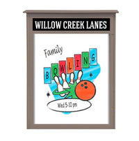 32" x 48" Outdoor Message Center - Magnetic White Dry Erase Board with Header