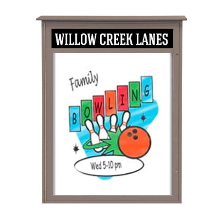 32" x 48" Outdoor Message Center - Magnetic White Dry Erase Board with Header