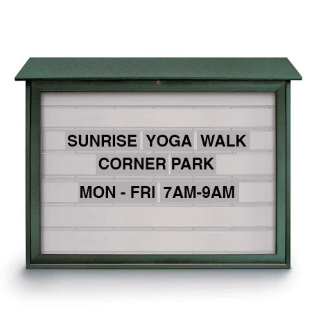 45x36 Enclosed Message Board Center with Reader Board | Shown in Woodland Green finish