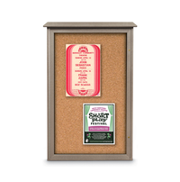 Outdoor Message Center Cork Board 24" x 48" | LEFT Hinged - Single Door Information Board