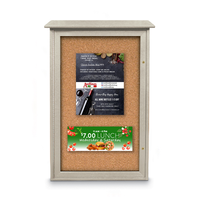 Outdoor Message Center Cork Board 48" x 48" | LEFT Hinged - Single Door Information Board