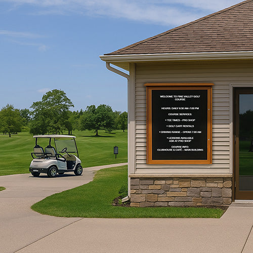 Outdoor Message Center Letter Board 40" x 60" | LEFT Hinged - Single Door, Wall Mount Info Board