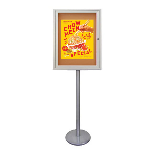 Outdoor Enclosed Bulletin Board Display Stand for Menus, Posters, Signs | Metal Cabinet in 4 Sizes: 8.5x11, 11x17, 18x24, 22x28