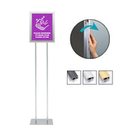 Double Pole Floor Stand 14x22 Sign Holder | Snap Frame 1 1/4" Wide