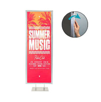 36x72 Double Pole Floor Stand Poster Sign Holder | Fast Change Snap Frame 1 1/4" Wide