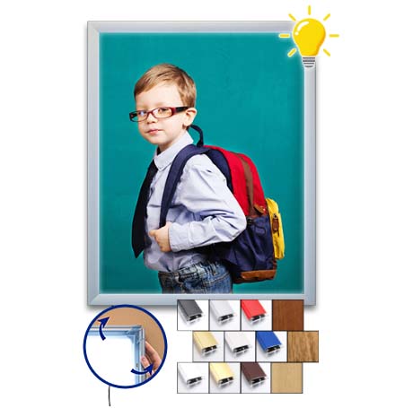 SwingSnaps LED Lighted Poster Snap Frames for 17x23 Graphics | 1 1/4" Wide