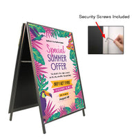 A-Frame 42x42 Sign Holder | with SECURITY SCREWS on Snap Frame 1 1/4" Wide