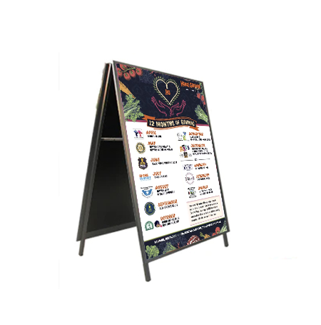 A-Frame 36x42 Sign Holder | with SECURITY SCREWS on Snap Frame 1 1/4" Wide