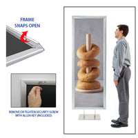 Double Pole Poster Floor Stand 40x50 Sign Holder with SECURITY SCREWS on Snap Frame 1 1/4" Wide
