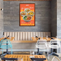 28x44 Wood Poster Snap Frame | SwingSnap 1 1/4" Wide Frame Profile in Three Faux Wood Finishes