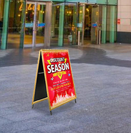 A-Frame 18x36 Sign Holder | WOOD Snap Frame 1 1/4" Wide