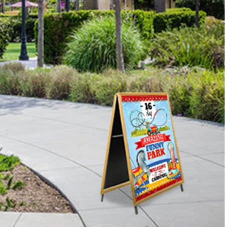 A-Frame 20x30 Sign Holder | WOOD Snap Frame 1 1/4" Wide