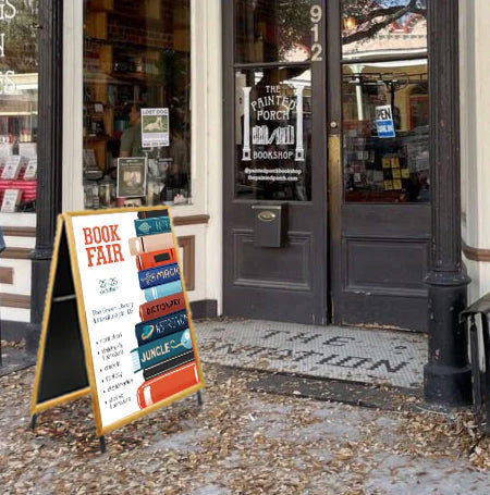 Large A-Frame 27x39 Sign Holder with Foldable Wood Snap Frame for Indoor and Outdoor Display