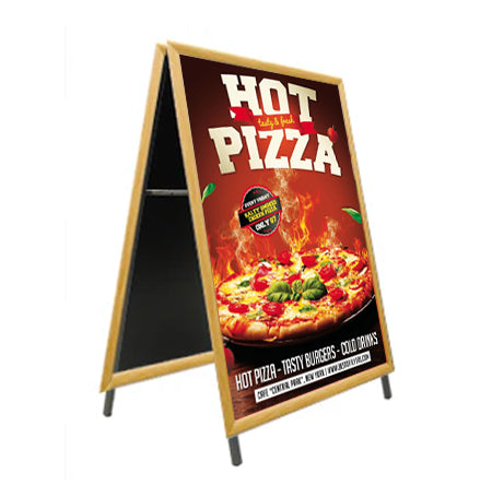 Wooden A-Frame 24x60 Sign Holder | WOOD Snap Frame 1 1/4