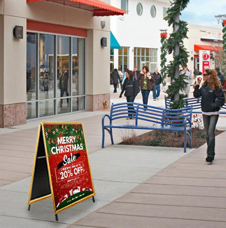 A-Frame 14x22 Sign Holder | WOOD Snap Frame 1 1/4" Wide