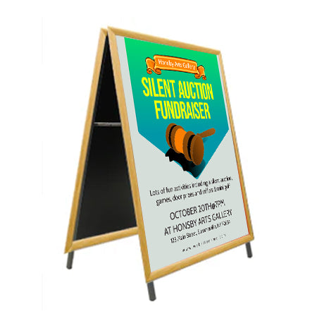 A-Frame 36x36 Sign Holder | WOOD Snap Frame 1 1/4" Wide