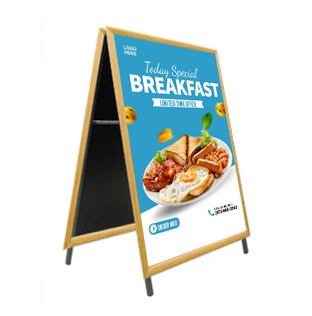 A-Frame 36x72 Sign Holder | WOOD Snap Frame 1 1/4" Wide