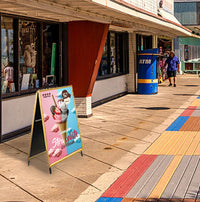 A-Frame 24x72 Sign Holder | WOOD Snap Frame 1 1/4" Wide