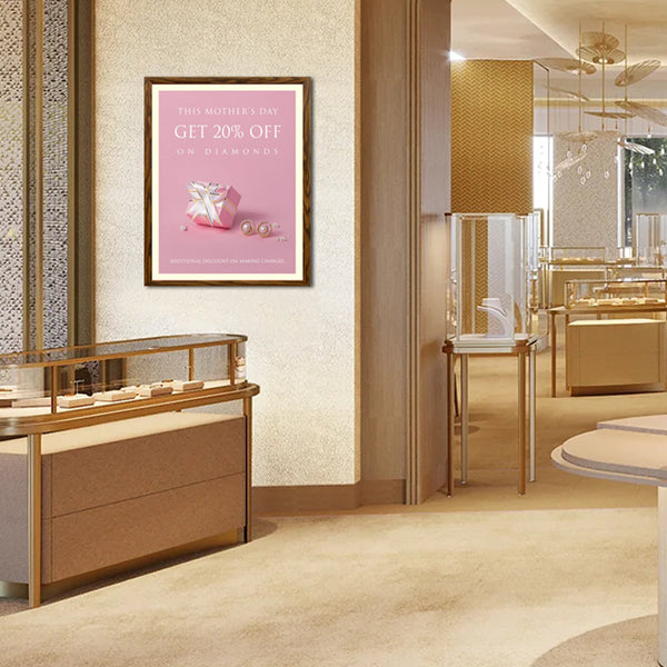 Designer Wood Snap Frames for Posters 18x24 (3" Wide Matboard)