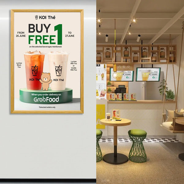 SwingSnap Extra Large Faux Wood Snap Frame 48x72 for Graphics on 1/8", 3/16", 1/4" Thick Boards