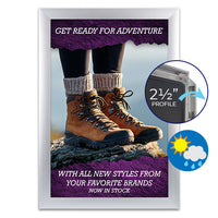SwingSnap Weather Resistant Front Loading Poster Snap Frames Bold 2 1/2" Wide Profile in 30+ Standard and Custom Sizes