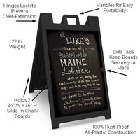 24x36 Two Sided Outdoor Black Plastic A-Frame Stand with Chalk Boards