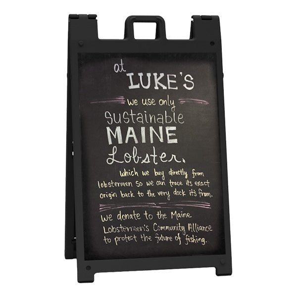 24x36 Two Sided Outdoor Black Plastic A-Frame Stand with Chalk Boards