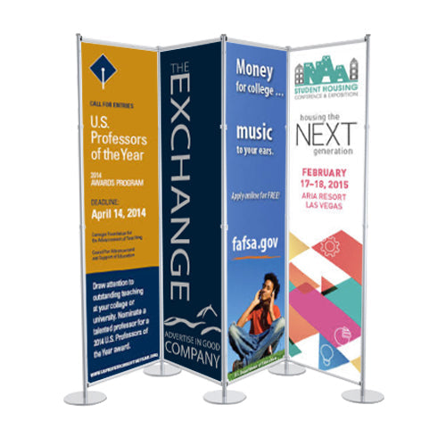 24" WIDE SCREEN PANEL FLOOR STAND BANNER DISPLAY (FOUR SIDED)